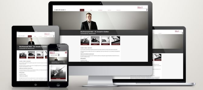 TYPO3 Website für Rechtsanwalt Weil aus Gießen